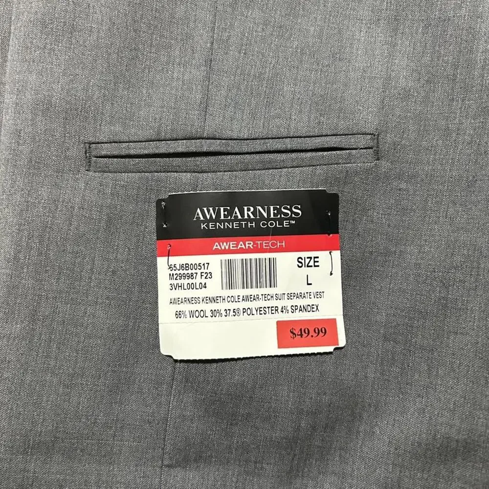 NWT Kenneth‎ Cole Awareness Blazer and Vest Grey Size 40L